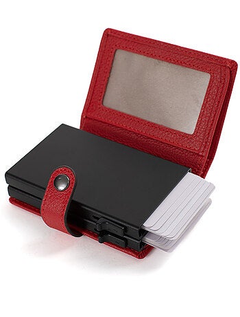 Boîtier portecartes 1 volet Stop RFID Cuir CONFORT