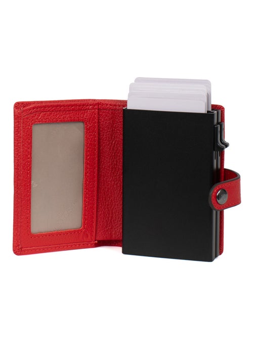 Boîtier portecartes  1 volet  Stop RFID  Cuir CONFORT - Kiabi