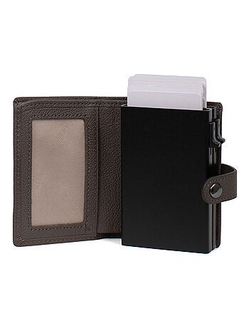 Boîtier portecartes 1 volet Stop RFID Cuir CONFORT