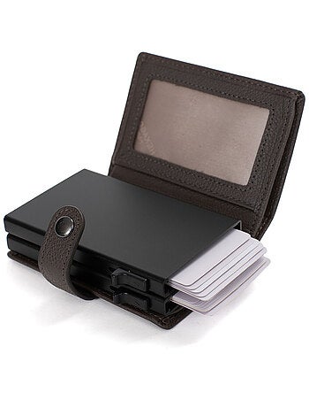 Boîtier portecartes 1 volet Stop RFID Cuir CONFORT