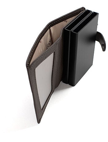 Boîtier portecartes 1 volet Stop RFID Cuir CONFORT