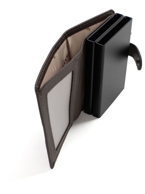 Boîtier portecartes  1 volet  Stop RFID  Cuir CONFORT - Kiabi