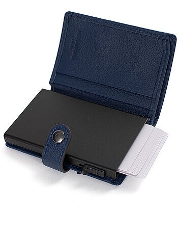 Boîtier portecartes 2 volets Stop RFID Cuir CONFORT