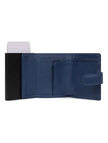 Boîtier portecartes 2 volets Stop RFID Cuir CONFORT