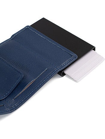 Boîtier portecartes 2 volets Stop RFID Cuir CONFORT
