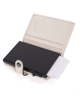 Boîtier portecartes 2 volets Stop RFID Cuir CONFORT