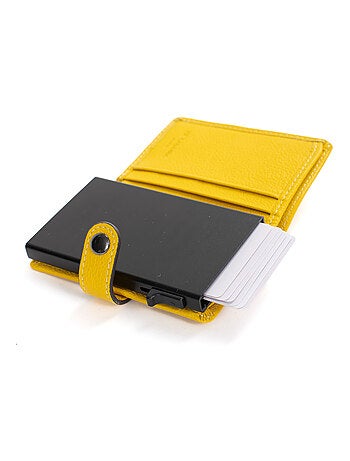 Boîtier portecartes 2 volets Stop RFID Cuir CONFORT