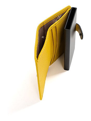 Boîtier portecartes 2 volets Stop RFID Cuir CONFORT
