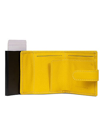 Boîtier portecartes 2 volets Stop RFID Cuir CONFORT