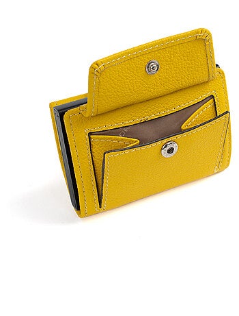 Boîtier portecartes 2 volets Stop RFID Cuir CONFORT