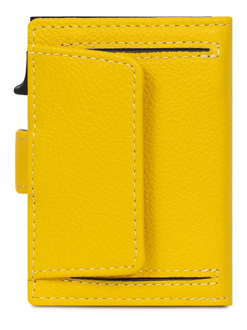 Boîtier portecartes  2 volets  Stop RFID  Cuir CONFORT Jaune - Kiabi