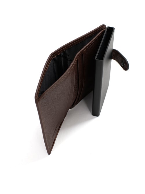 Boîtier portecartes  2 volets  Stop RFID  Cuir CONFORT - Kiabi