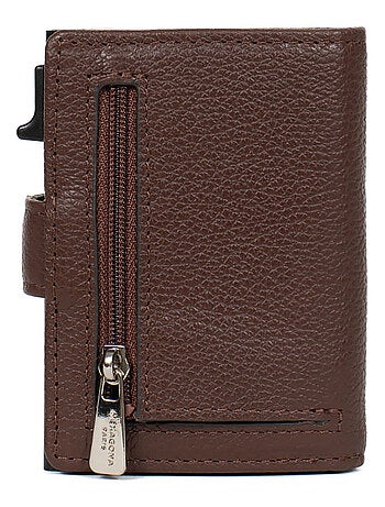 Boîtier portecartes 2 volets Stop RFID Cuir CONFORT