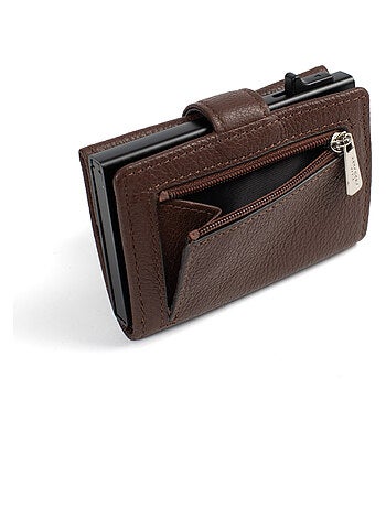 Boîtier portecartes 2 volets Stop RFID Cuir CONFORT