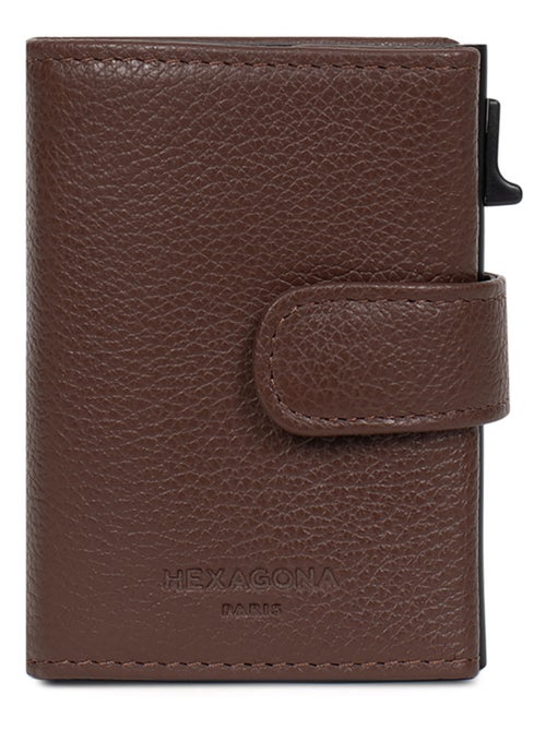 Boîtier portecartes  2 volets  Stop RFID  Cuir CONFORT - Kiabi