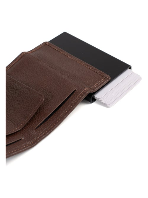 Boîtier portecartes  2 volets  Stop RFID  Cuir CONFORT - Kiabi