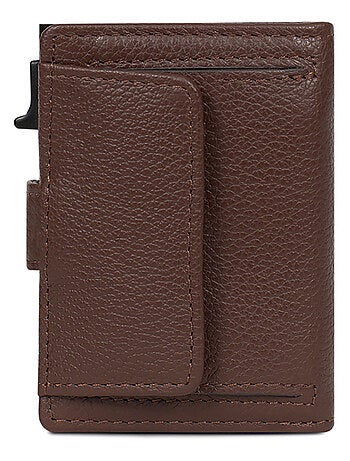 Boîtier portecartes 2 volets Stop RFID Cuir CONFORT