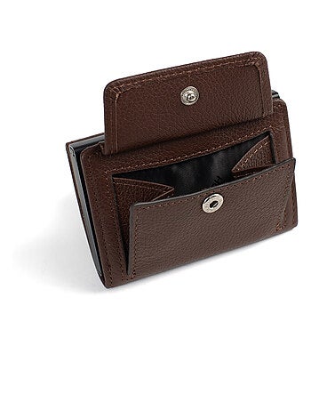 Boîtier portecartes 2 volets Stop RFID Cuir CONFORT