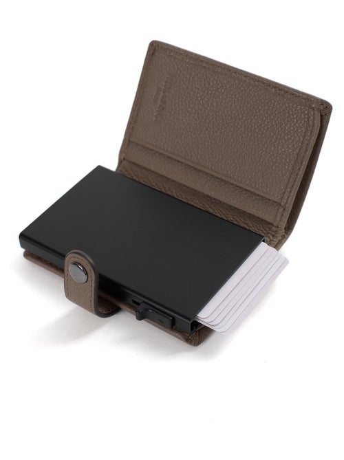 Boîtier portecartes  2 volets  Stop RFID  Cuir CONFORT - Kiabi