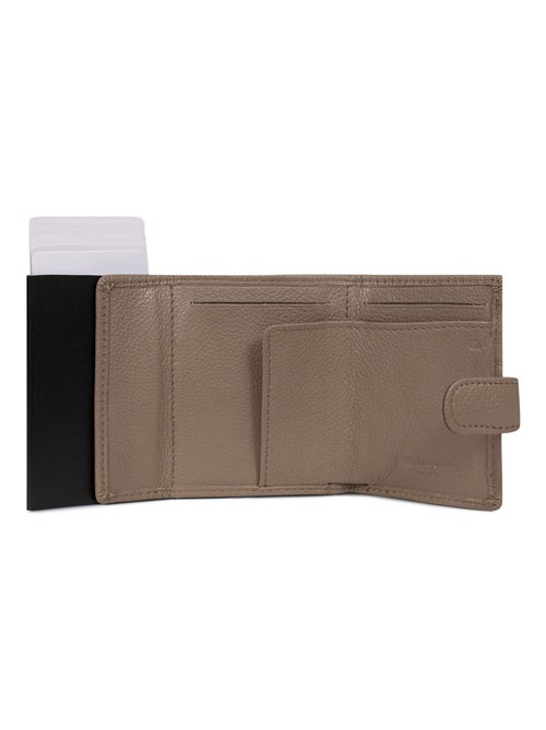 Boîtier portecartes  2 volets  Stop RFID  Cuir CONFORT - Kiabi