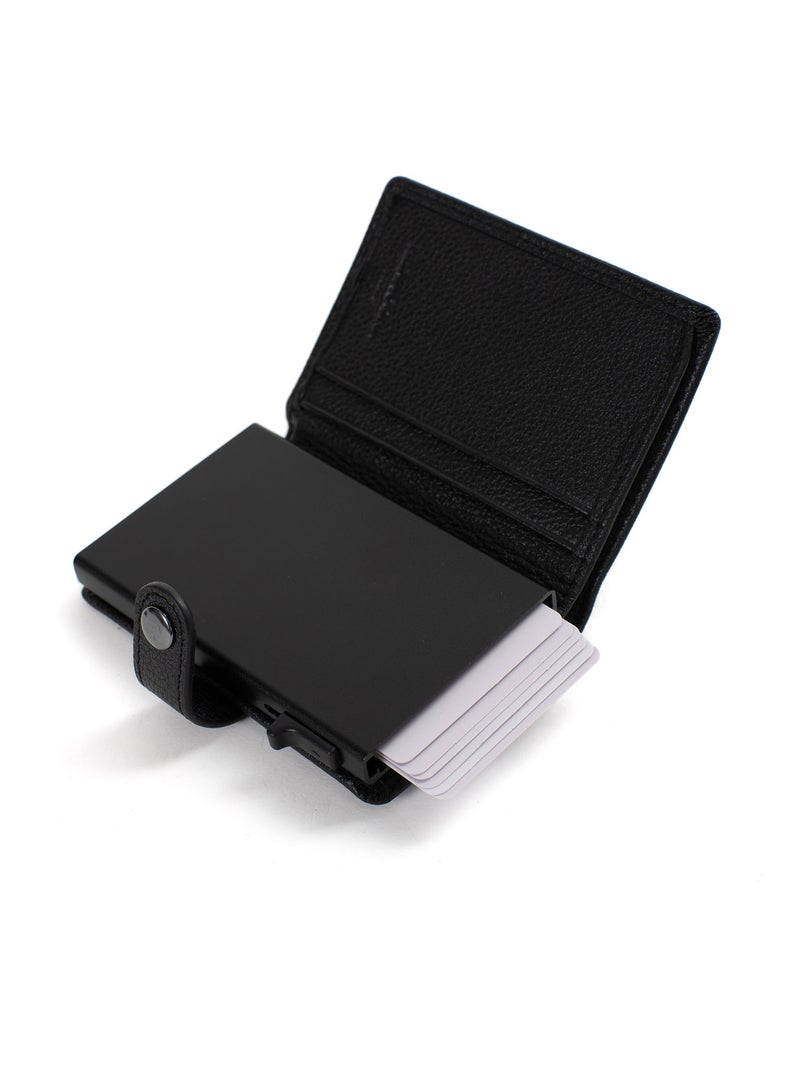 Boîtier portecartes  2 volets  Stop RFID  Cuir CONFORT Noir - Kiabi
