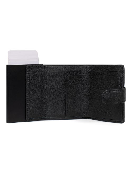 Boîtier portecartes  2 volets  Stop RFID  Cuir CONFORT - Kiabi