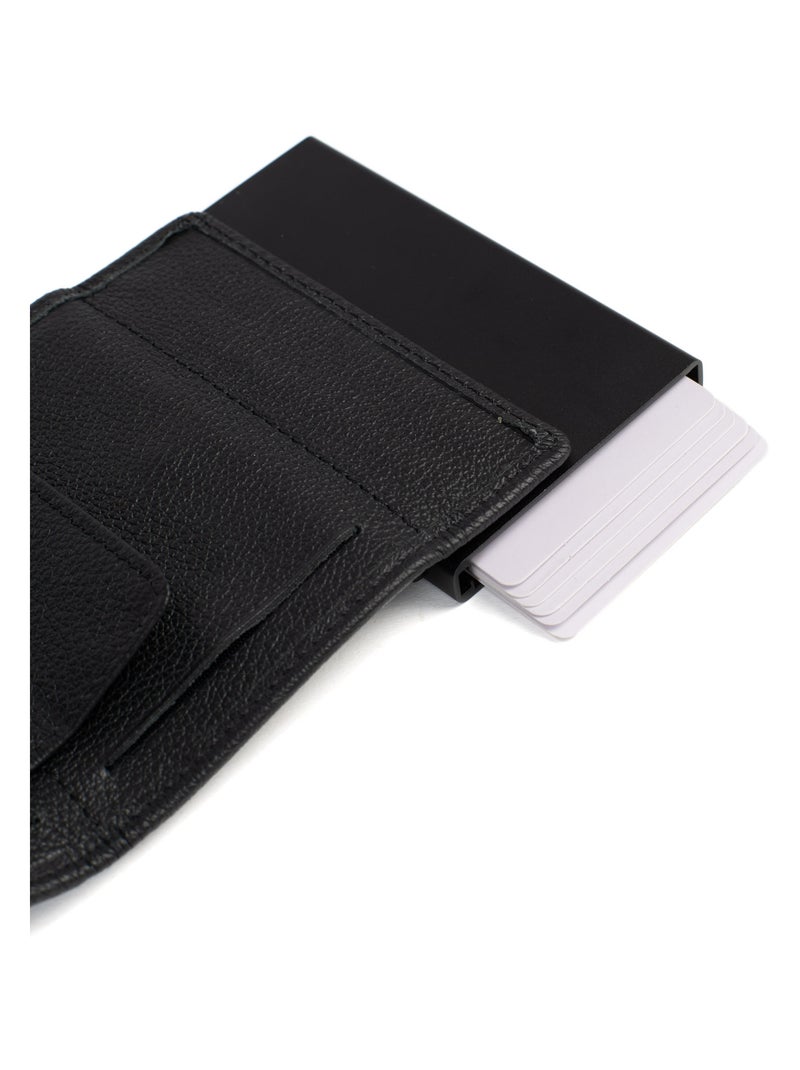 Boîtier portecartes  2 volets  Stop RFID  Cuir CONFORT Noir - Kiabi