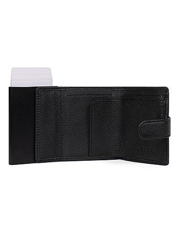 Boîtier portecartes 2 volets Stop RFID Cuir CONFORT