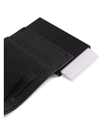 Boîtier portecartes 2 volets Stop RFID Cuir CONFORT