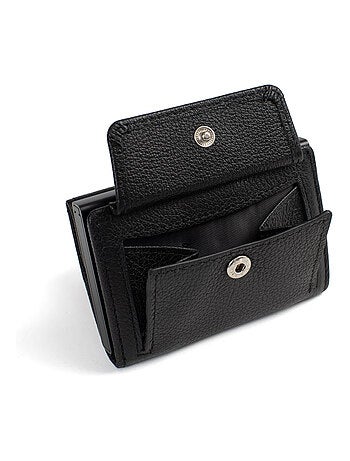 Boîtier portecartes 2 volets Stop RFID Cuir CONFORT