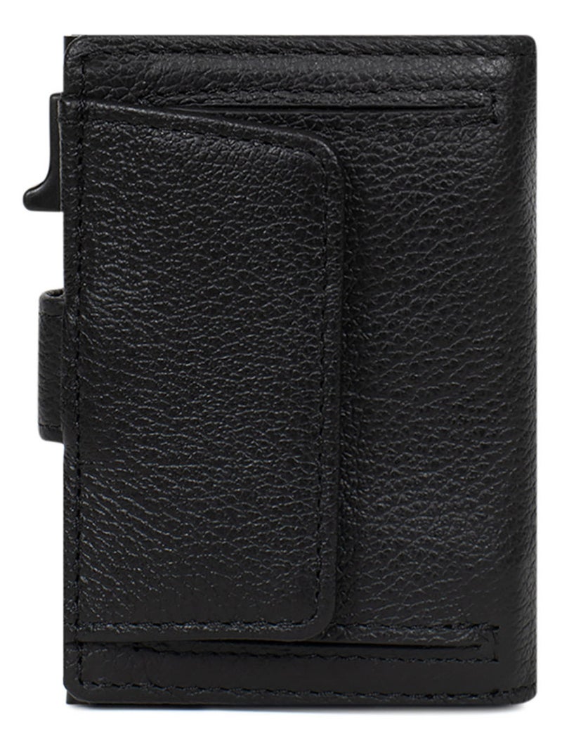 Boîtier portecartes  2 volets  Stop RFID  Cuir CONFORT Noir - Kiabi