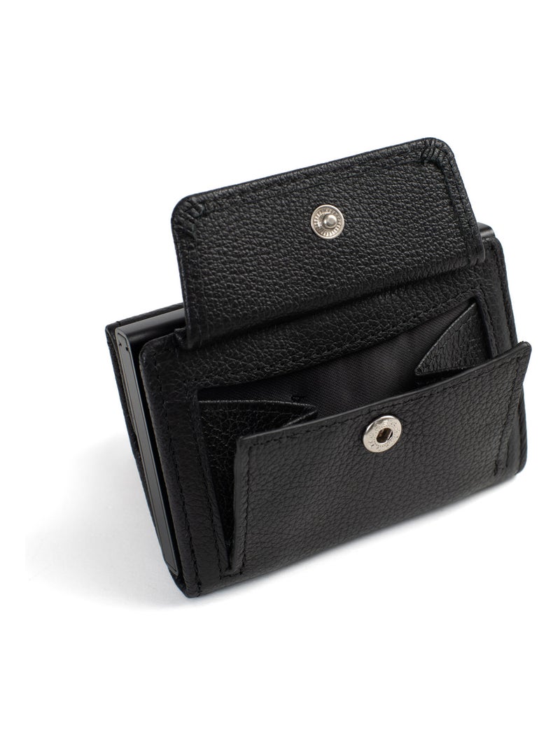 Boîtier portecartes  2 volets  Stop RFID  Cuir CONFORT Noir - Kiabi
