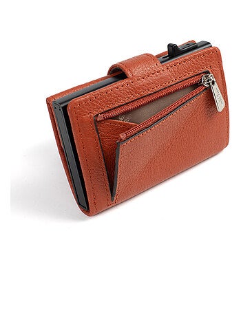 Boîtier portecartes 2 volets Stop RFID Cuir CONFORT