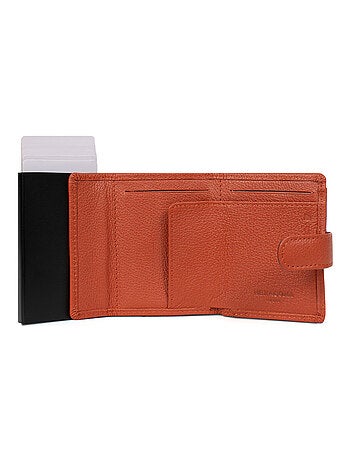 Boîtier portecartes 2 volets Stop RFID Cuir CONFORT