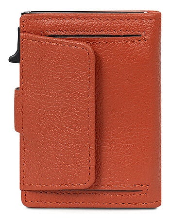 Boîtier portecartes 2 volets Stop RFID Cuir CONFORT