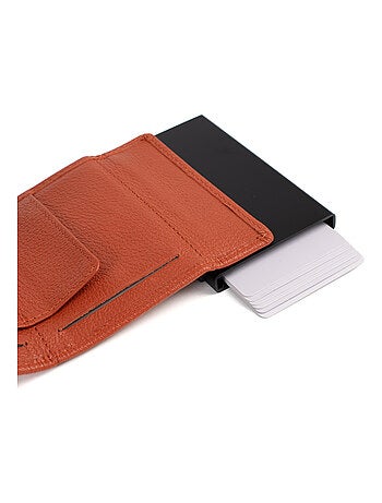 Boîtier portecartes 2 volets Stop RFID Cuir CONFORT