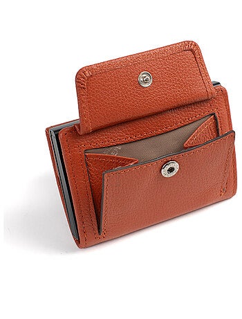 Boîtier portecartes 2 volets Stop RFID Cuir CONFORT