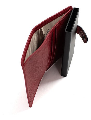 Boîtier portecartes 2 volets Stop RFID Cuir CONFORT