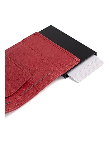 Boîtier portecartes 2 volets Stop RFID Cuir CONFORT