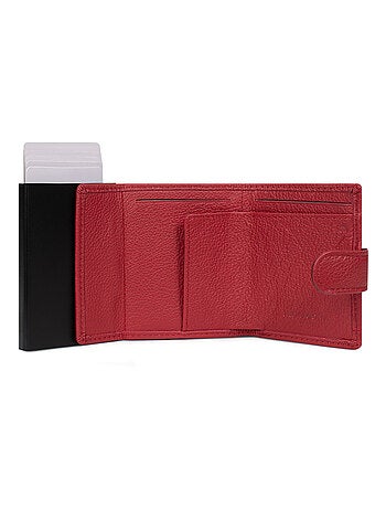 Boîtier portecartes 2 volets Stop RFID Cuir CONFORT