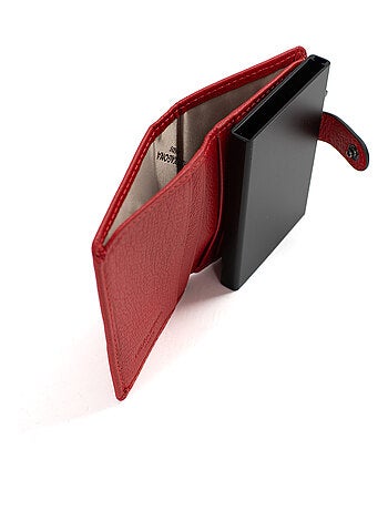 Boîtier portecartes 2 volets Stop RFID Cuir CONFORT