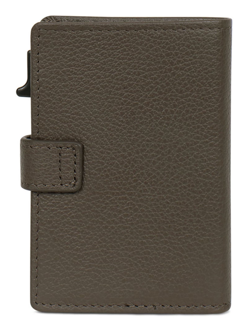 Boîtier portecartes  2 volets  Stop RFID  Cuir CONFORT Taupe - Kiabi