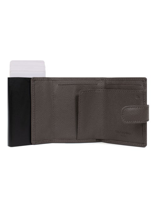 Boîtier portecartes  2 volets  Stop RFID  Cuir CONFORT - Kiabi