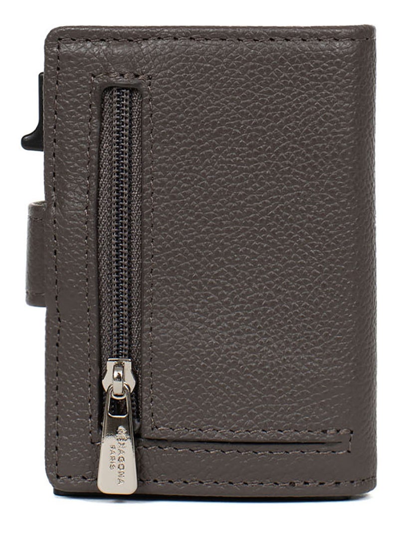 Boîtier portecartes  2 volets  Stop RFID  Cuir CONFORT Taupe - Kiabi