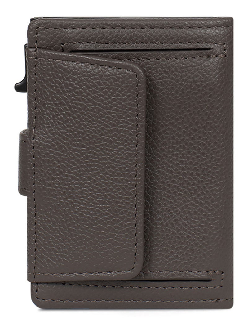 Boîtier portecartes  2 volets  Stop RFID  Cuir CONFORT Taupe - Kiabi