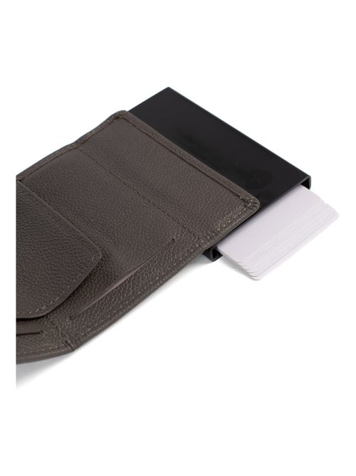 Boîtier portecartes  2 volets  Stop RFID  Cuir CONFORT - Kiabi