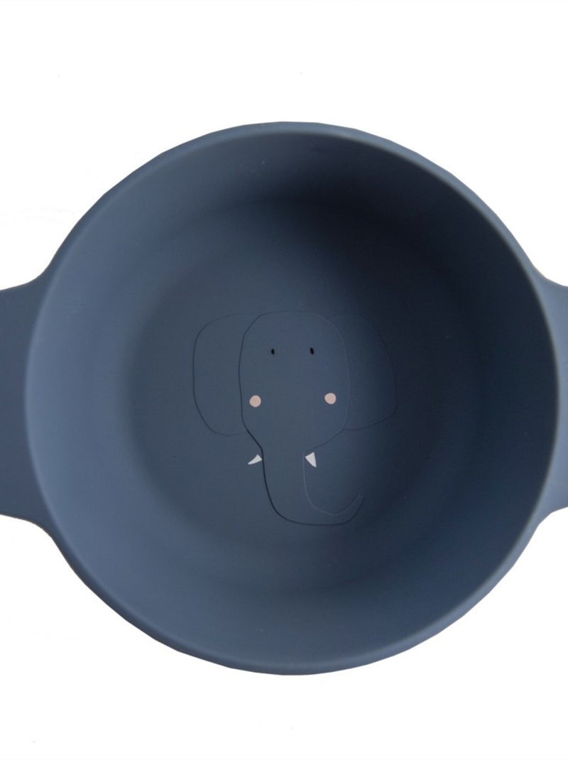 Bol à manger enfant Mrs Elephant en silicone Bleu - Kiabi