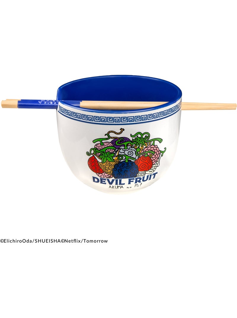 Bol à ramen et ses baguettes fruit du démon - one piece Bleu - Kiabi