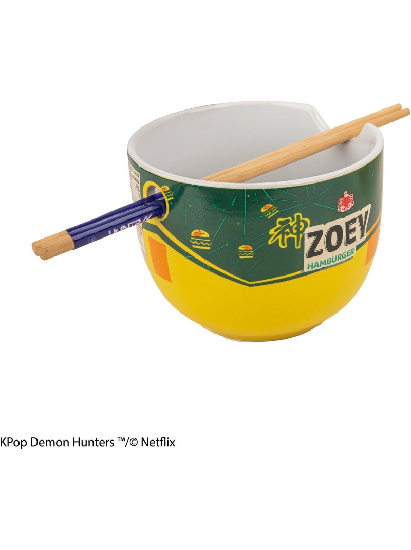 Bol à ramen et ses baguettes zoey hamburger - kpop demon hunters Vert - Kiabi