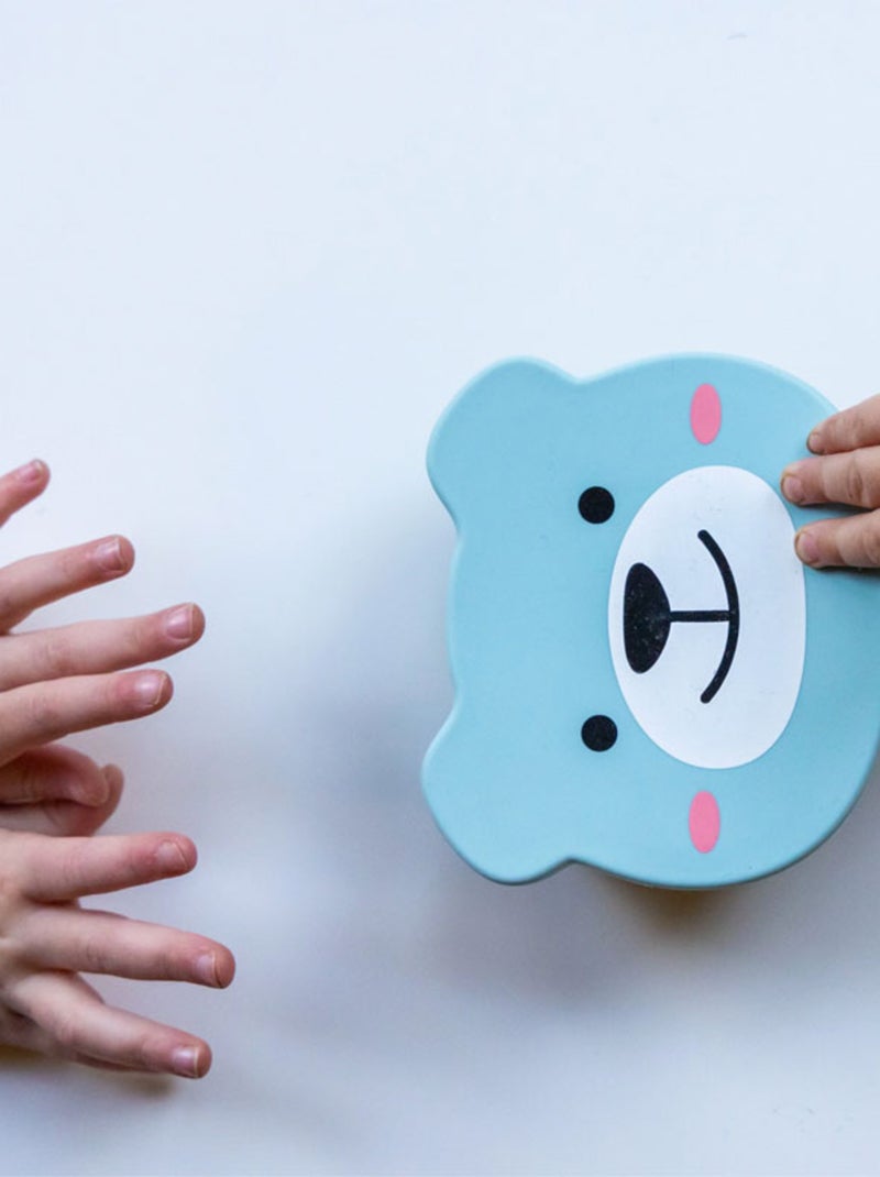 Bol à ventouse en silicone + cuillère - Ourson bleu Bleu - Kiabi